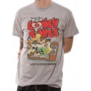 Looney Tunes - Retro TV Mens Small T-Shirt - Grey