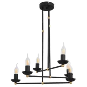 Monterey Multi Arm Pendant Ceiling Light Black, Gold 60cm