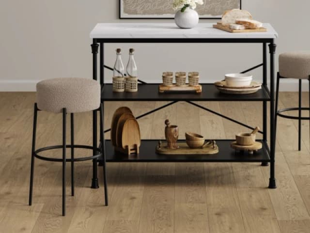 LPD Anais Buff Boucle Fabric Bar Stool