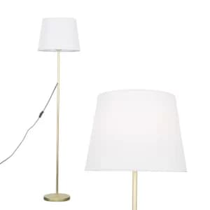 Charlie Gold Floor Lamp with White Aspen Shade