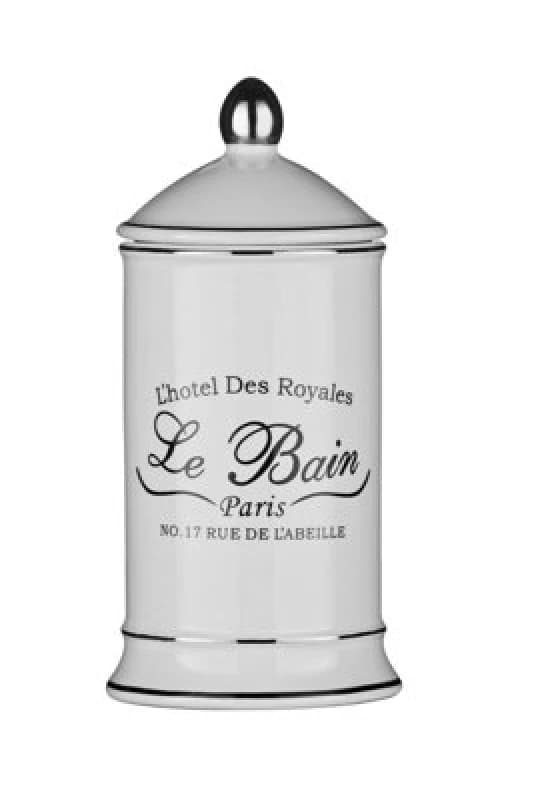 Premier Housewares Le Bain Cotton Bud Jar White