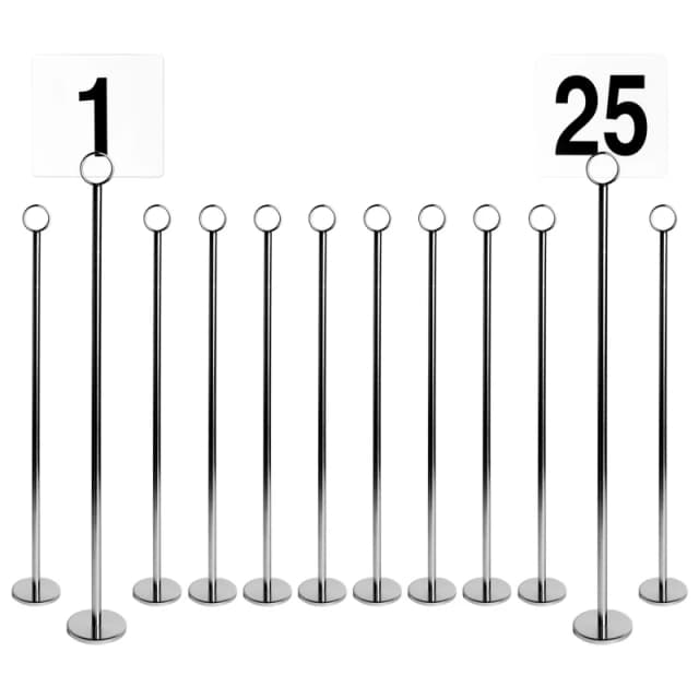 Argon Tableware 25 Table Numbers With 20Cm Holders - Place Cards & Holder Stands Set For Wedding, Restaurant, Memo & Party