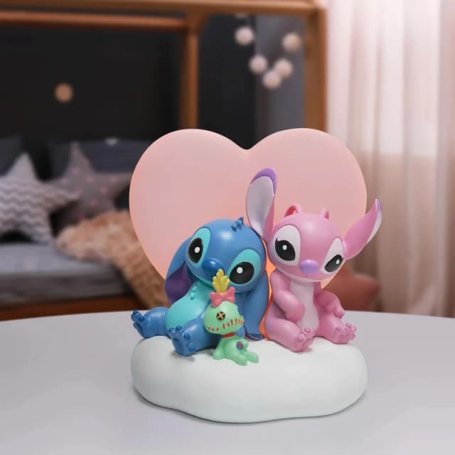 Enesco Grand Jester Studios Disney Flocked Kissing Stitch & Angel Collectible Figurine (9cm)