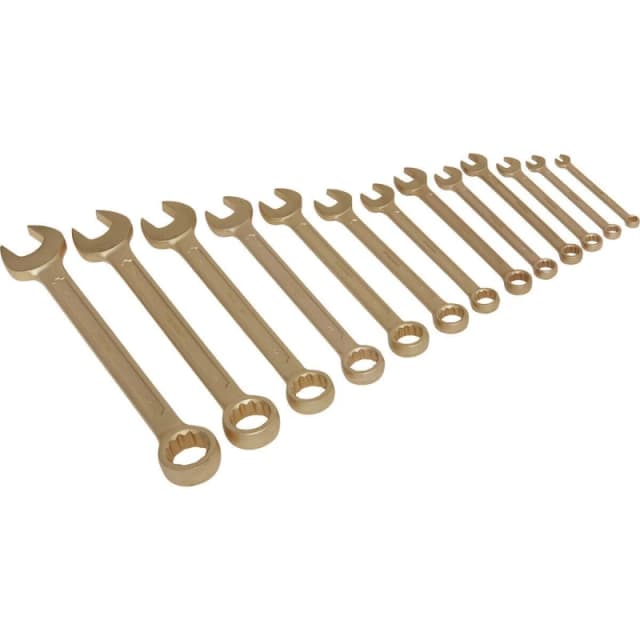 Loops 13 Piece Combination Spanner Set - 8 to 32mm - Non-Sparking Beryllium Copper Copper