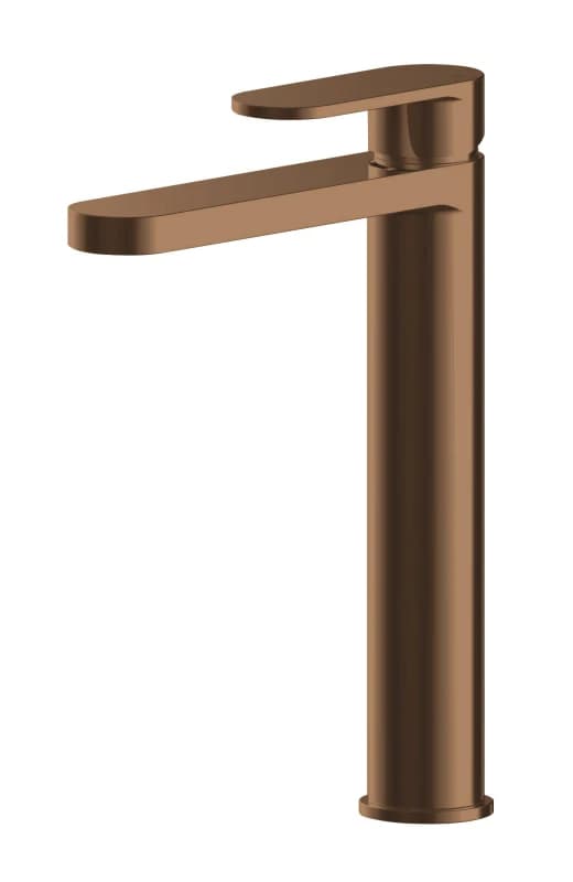 Balterley Current Round High Rise Mono Basin Mixer Tap - Brushed Bronze Brown