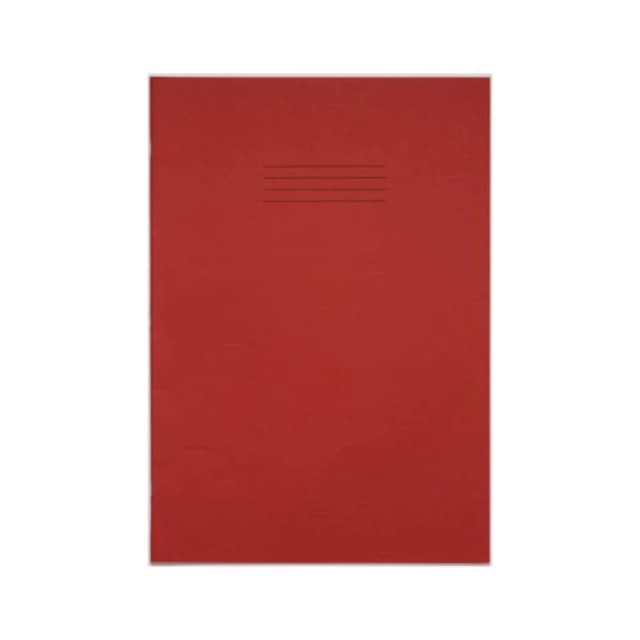 Rhino A4+Exercise Book 8mm Ruled 80 Pages Red (50 Pack) VDU080-200-4