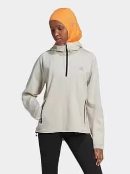 adidas X-city Cold.rdy Running Cover-up, Beige, Size 2Xs, Women