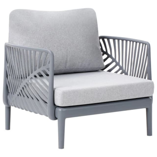 Beliani Modern Garden Armchair Saturnia Grey