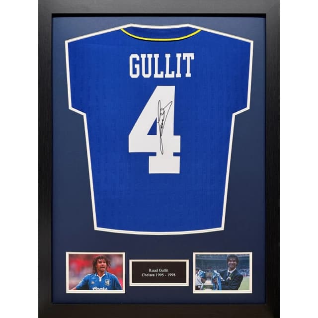 AllStarSignings Ltd Ruud Gullit signed & framed Chelsea shirt Blue unisex One Size