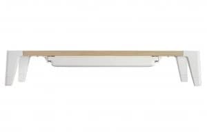 ProperAV Height Adjustable Monitor Riser Stand with Drawer - Wood Effect