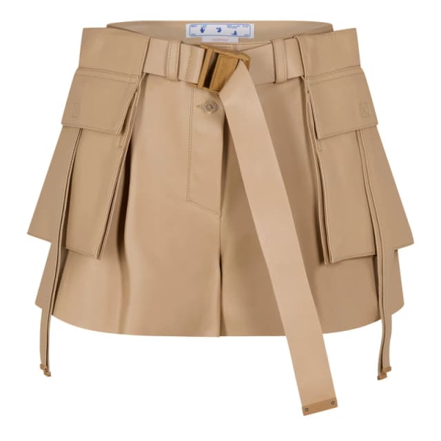 Off White Womens Gabardine Cargo Shorts Camel female 6 (38)