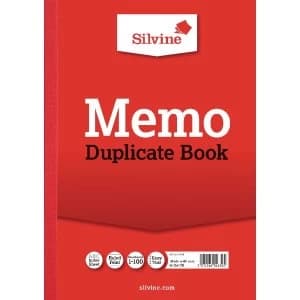 Silvine Duplicate Memo Book A4 PK6