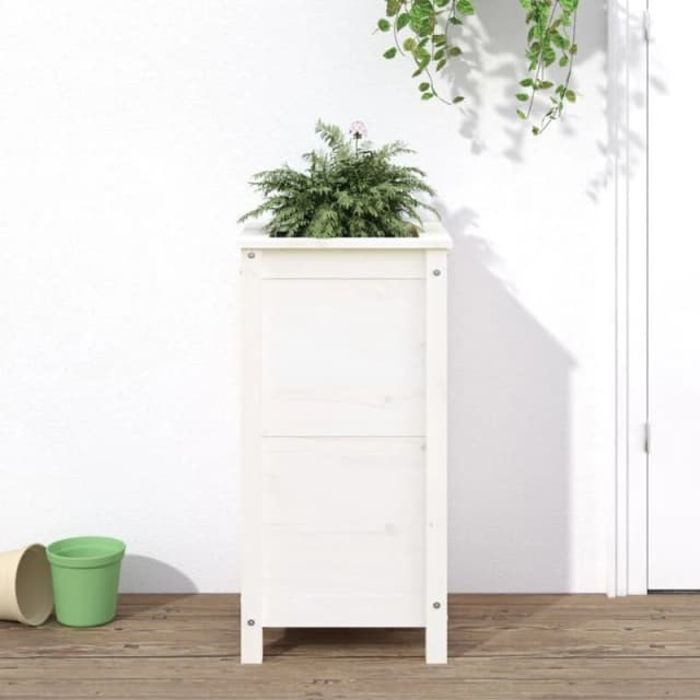 vidaXL Garden Planter White 40x40x78cm Solid Wood Pine, White 825276