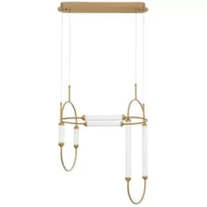 Merano - Antioch Integrated LED Pendant Ceiling Light Gold Brass Metal White Glossy Glass LED 54W 5546Lm 3000K