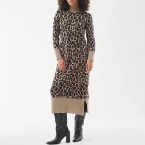 Barbour International Agusta Leopard-Intarsia Midi Dress - UK 12