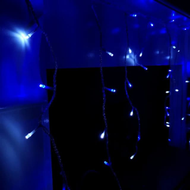 Samuel Alexander 480 LED 11.8M Snowing Iciclebrights Indoor Outdoor Multifunction Christmas Icicle Lights On Clear Cable With Timer In Blue & White