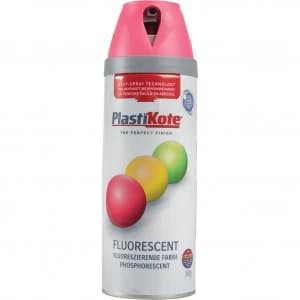 Plastikote Twist and Spray Fluorescent Aerosol Spray Paint Pink 400ml