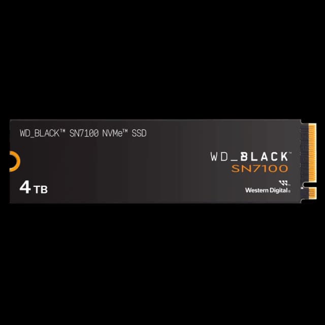 Western Digital Black SN7100 4TB M.2 NVMe PCI-E Gen4 Solid State Drive - Read 7250 MB/s, Write 6900 MB/s - WDS400T4X0E-00CJA0
