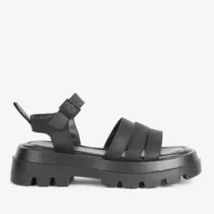 Barbour International Womens Luna Leather Chunky Sandals - Black - UK 6