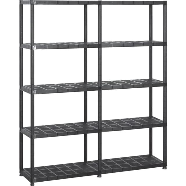 VIDAXL Vidaxl - Storage Shelf 5-Tier Black 142x38x170cm Plastic 8720286289167
