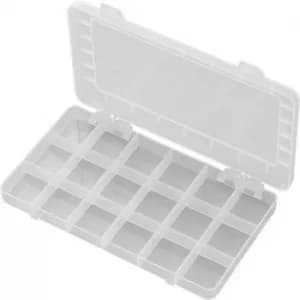 TRU COMPONENTS PP18-01 Assortment box (L x W x H) 195 x 100 x 13mm No. of compartments: 18 fixed compartments