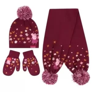 Regatta Peppa hat, glove and scaff set - BerryP/Autum