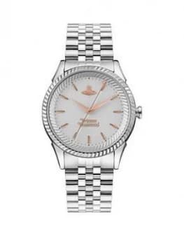 Vivienne Westwood Vivienne Westwood Silver And Rose Gold Detail Stainless Steel Bracelet Ladies Watch