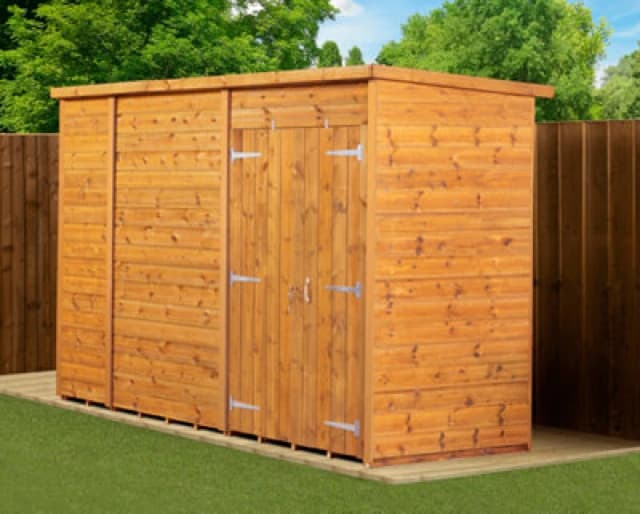 Empire Sheds Empire Modular Pent 10X4 Dipped Treated Tongue And Groove Wooden Garden Sheddouble Door (10' X 4' / 10ft X 4ft) (10X4)