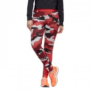 adidas Womens Climalite Fc Printed Leggings - Glory Red/Black