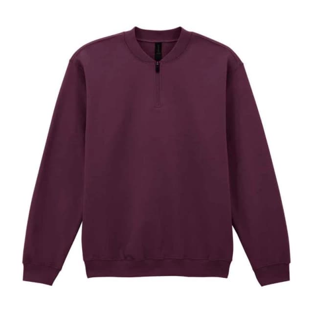 Gildan Mens Softstyle Midweight Quarter Zip Sweatshirt in Maroon Size: Small Maroon Male S