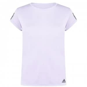 adidas Womens Tennis Club 3-Stripes T-Shirt - Purple/Grey