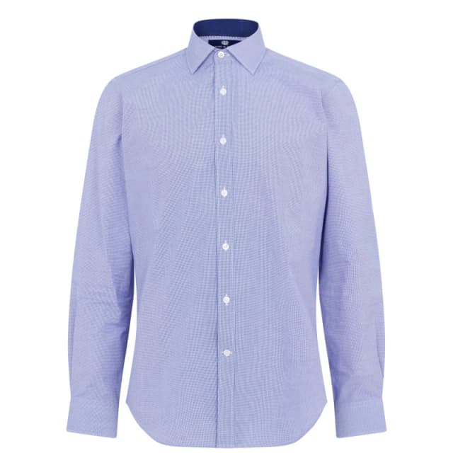 Haines and Bonner Hugh Tailored Puppytooth Shirt - Blue Blue 37