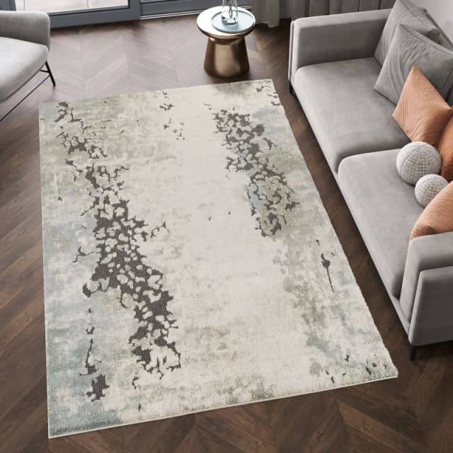 Essence Living Room Area Rug Oragnic Abstract Design Contemporary Hallway Runner Indoor Rug- Sage 60X220