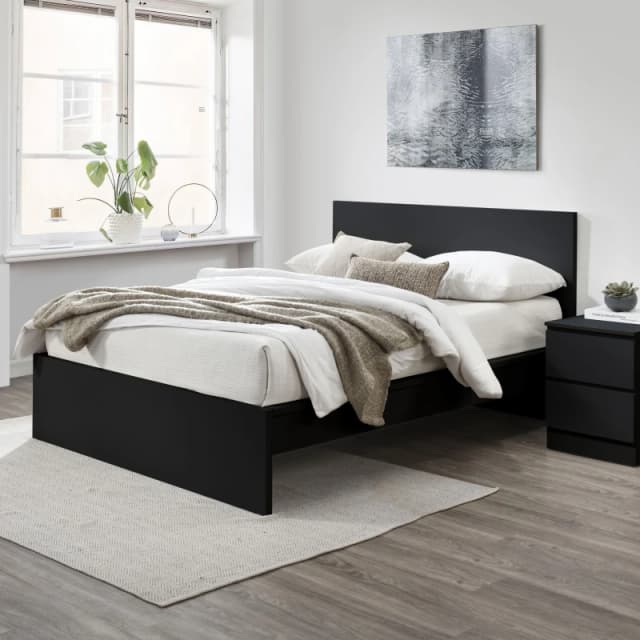 Birlea Oslo 4ft6 Double Black Wooden Bed Frame