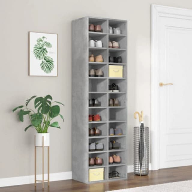 Vidaxl Shoe Cabinet Concrete Grey 54X34X183cm Engineered Wood
