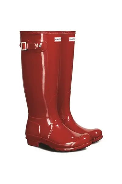Hunter 'Original Tall Gloss' Wellington Boots Red