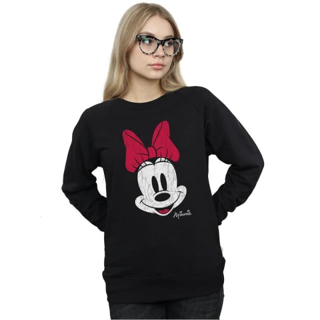 Disney Minnie Mouse Face Sweatshirt Black female