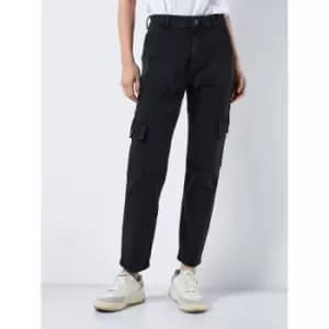 Cotton Cargo Trousers with High Waist