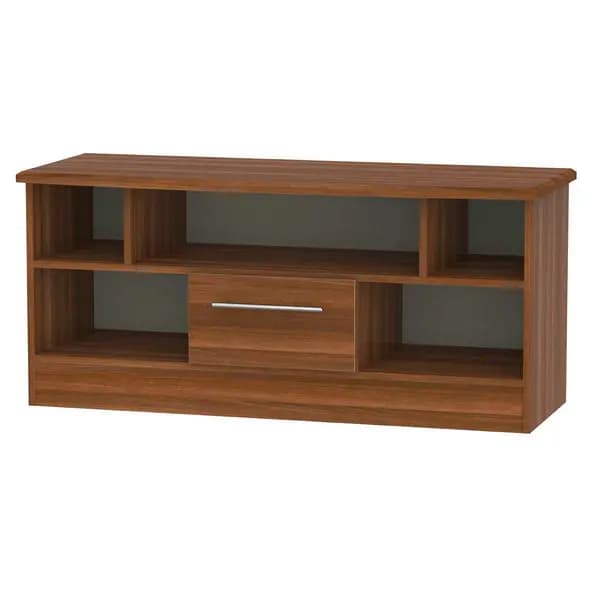 Ready Assembled Edina 1 Drawer TV Unit Walnut SHE210N