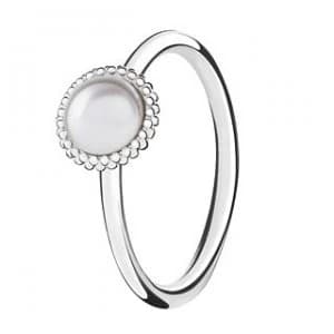 Chamilia Silver Wisdom Swarovski Pearl Stacking Ring XS