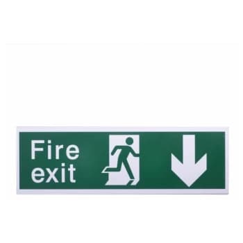 Fire Exit With Arrow Back Back Arrow - PVC9 - House Nameplate Co