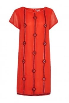Great Plains Karla Stitch Embroidered Dress Red