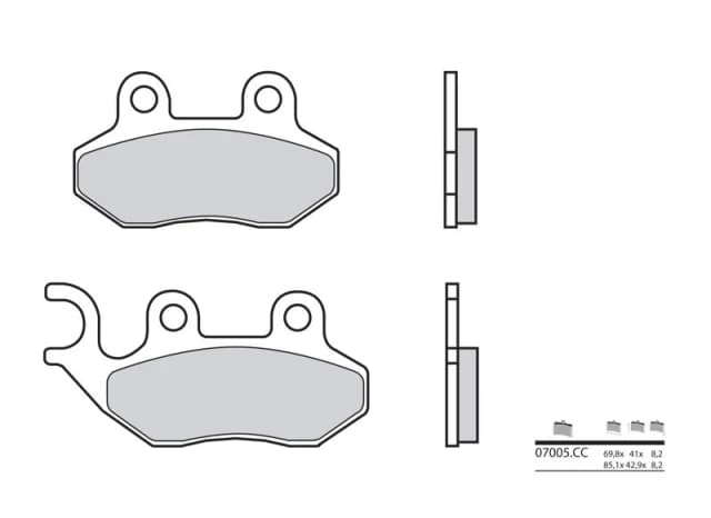 Brembo S.p.A. Scooter Carbon Ceramic Brake pads - 07005CC