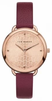 Ted Baker Womens Hettie Burgundy Leather Strap Rose Watch