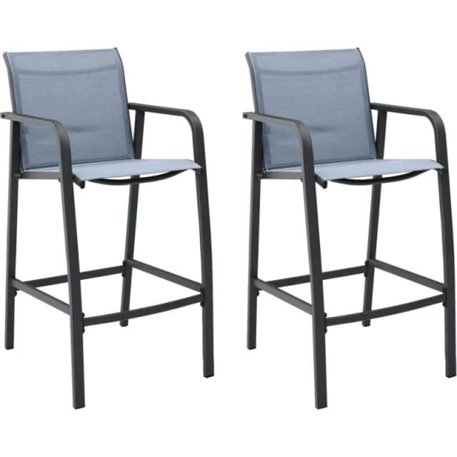 VIDAXL Garden Bar Chairs 2 pcs Grey Textilene Vidaxl 48118