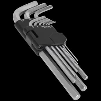 Sealey 9 Piece Long Hexagon Allen Key Set Metric