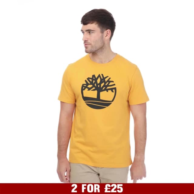 Timberland Tree Logo Short Sleeve T-Shirt - Yellow Yellow S
