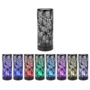 25.5cm Black LED Lotus Oil Burner