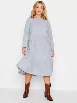 Yours Ribbed Midi Dress Blue Size 18, Women