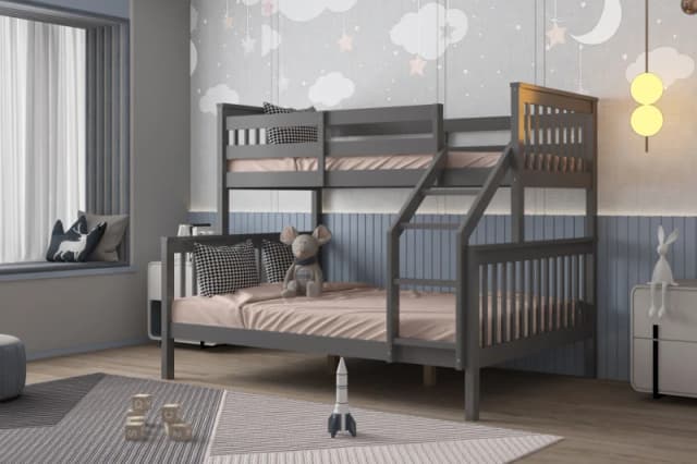 Flair Wooden Zoom Triple Bunk Bed Grey